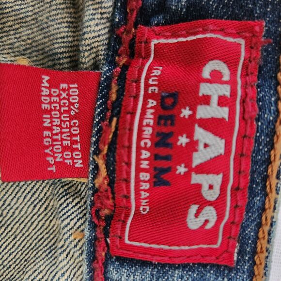 Chaps Jeans Men 42x32 (Fit 42.5x31.75) Blue Denim Straight Leg Grunge Retro Boho - Picture 9 of 16